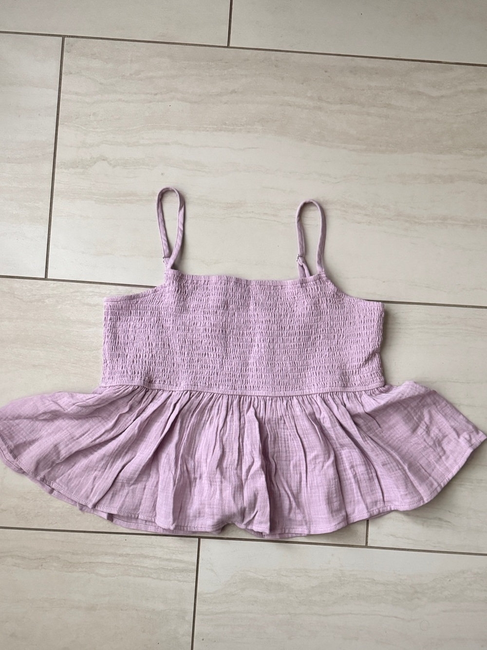 Lilac Smocked Peplum Cami Top - Shiny by Nature